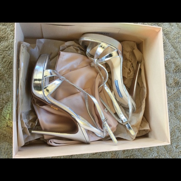 Prada Metallic Platform Sandals - Picture 7 of 14